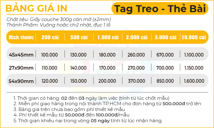 In tag treo hoa tai Giá Rẻ